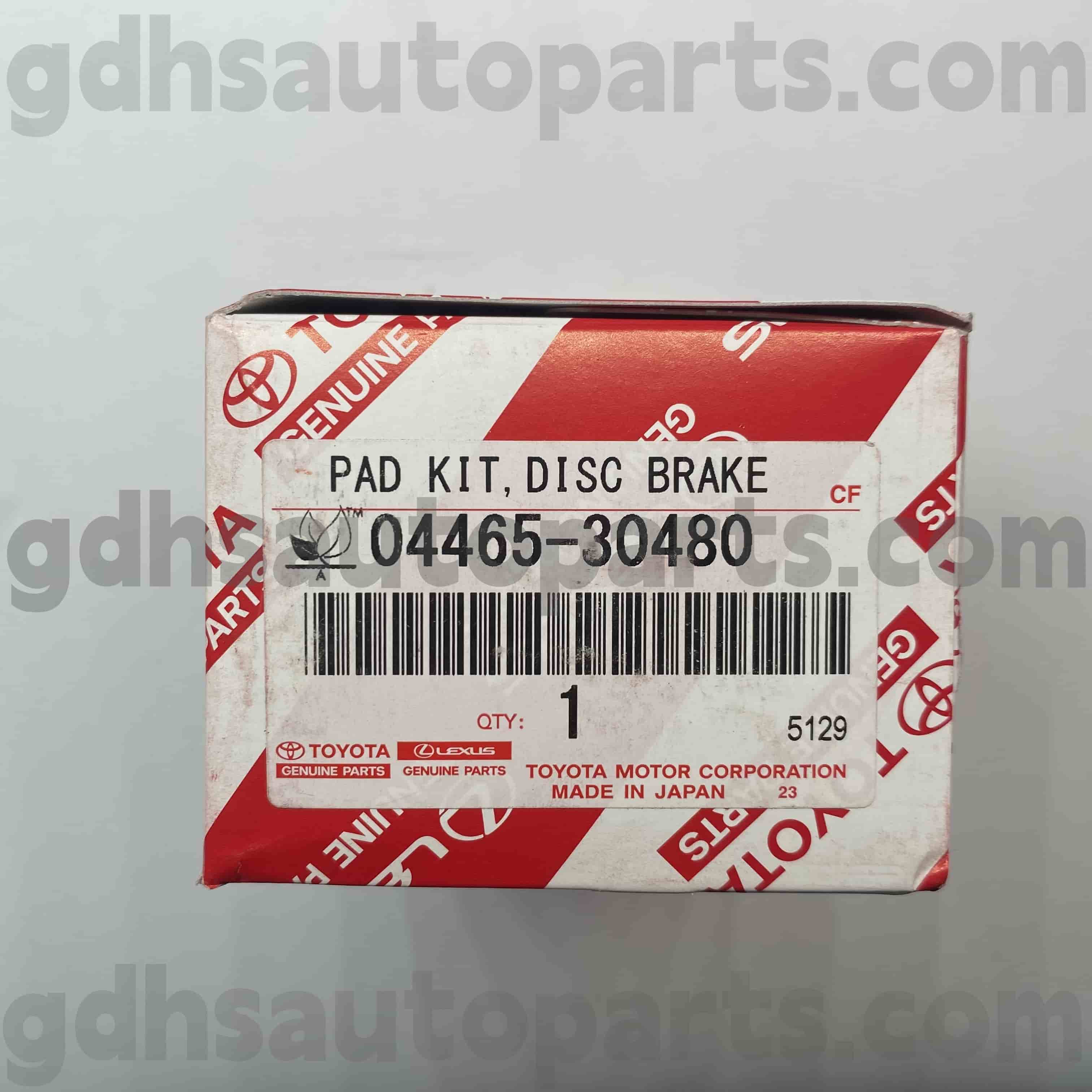 04465-30480 Toyota Подлинные детали передние тормозные колодки для Mark X, Crown, Lexus is Series Chassis №. GSE30 Grx
