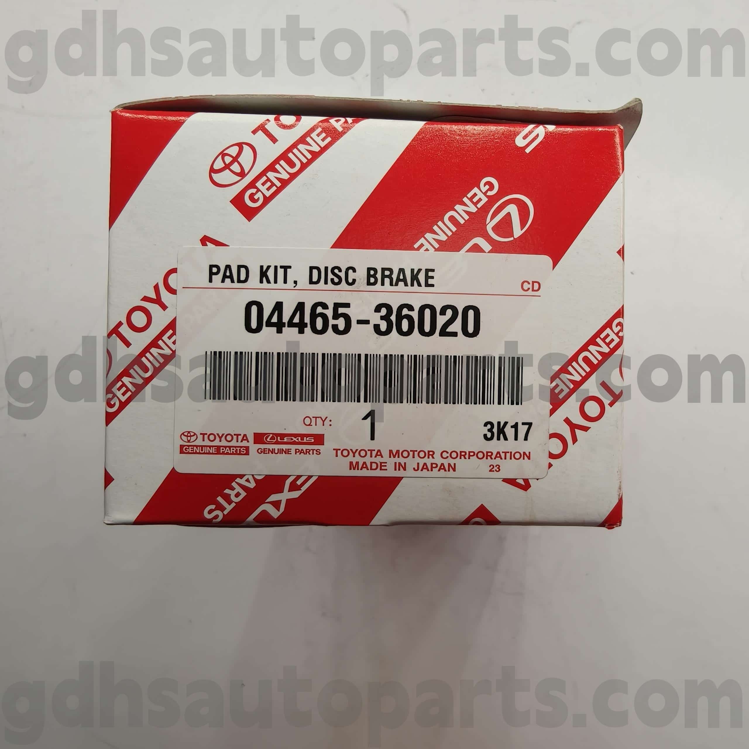 04465-36020 Toyota Подлинные детали передние тормозные колодки для шасси №. Hzb rzb# bb4#