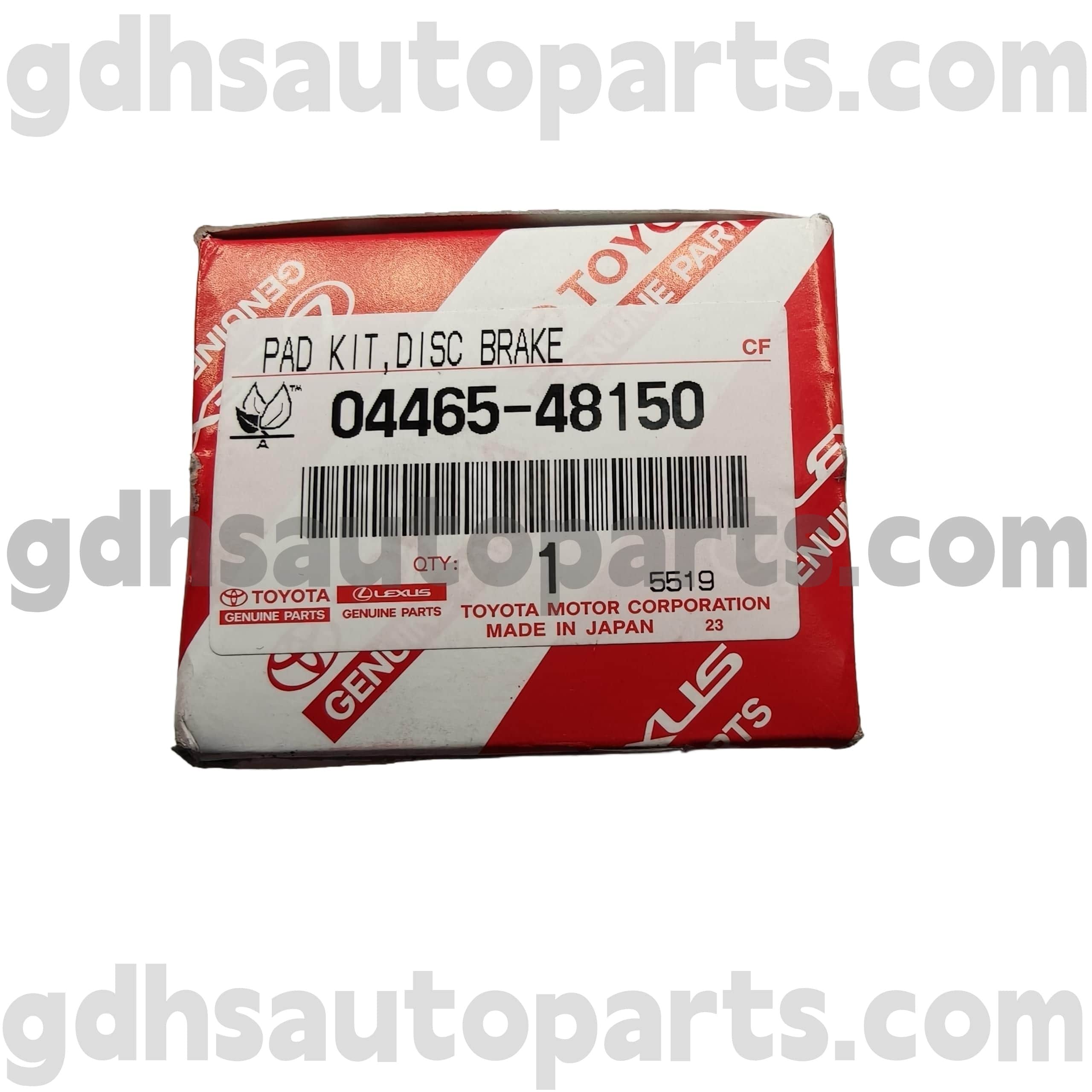 04465-48150 Toyota Подлинные детали передние тормозные колодки для Harrier/Hybrid, Alphard Chassis №. Ayh30