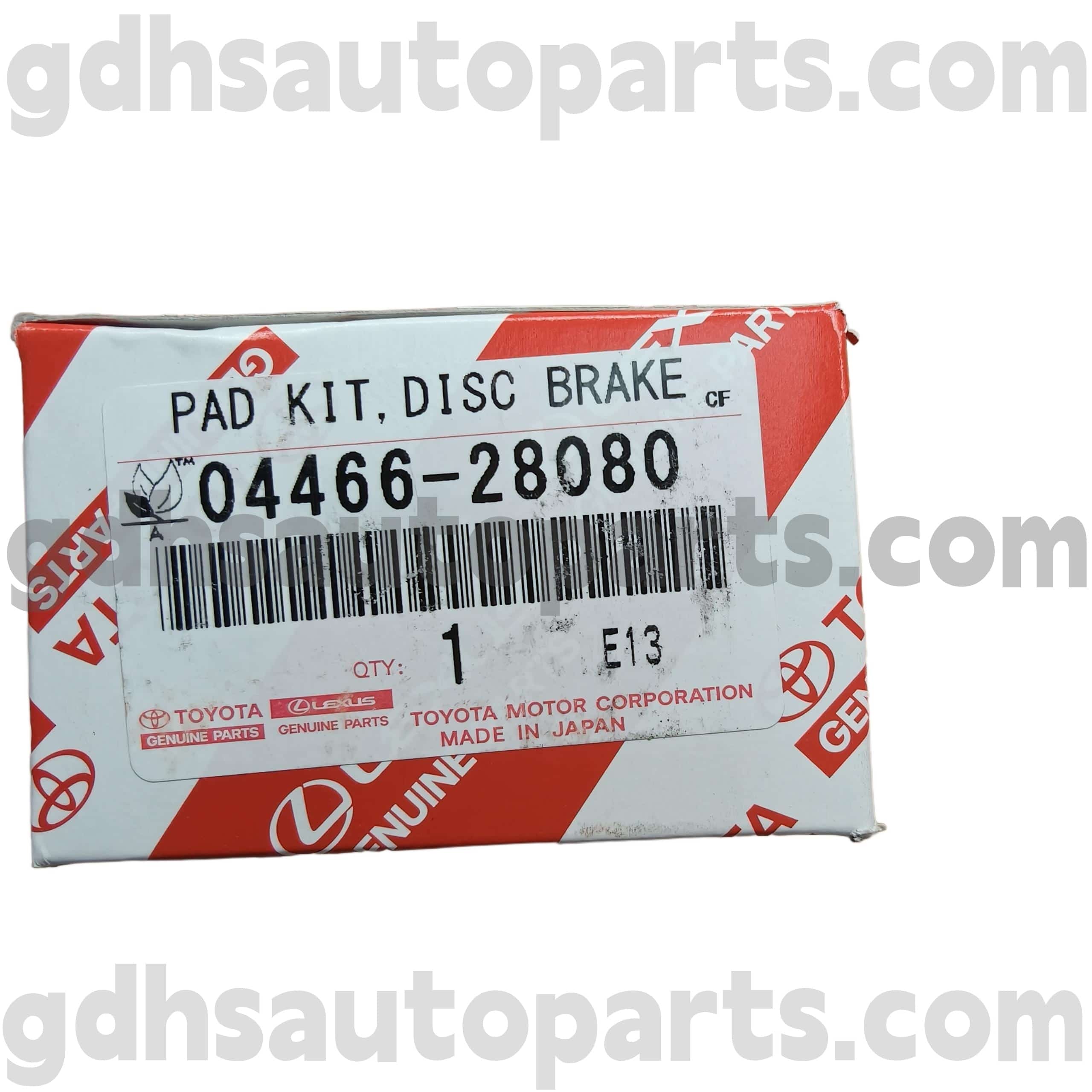 04466-28080 Toyota Подлинные детали задних тормозных колодок для Previa/Tarago, Alphard, Sienna Chassis №. ACR30