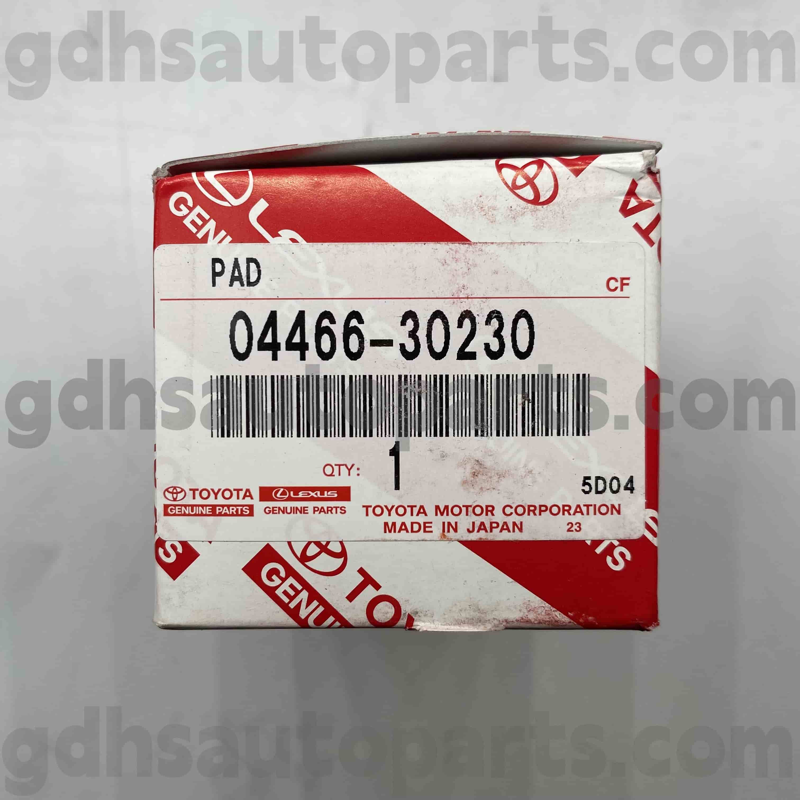 04466-30230 Toyota Подлинные детали задних тормозных колодок для Mark X, Crown, REIZ Chassis №. GRS20# GRX13#