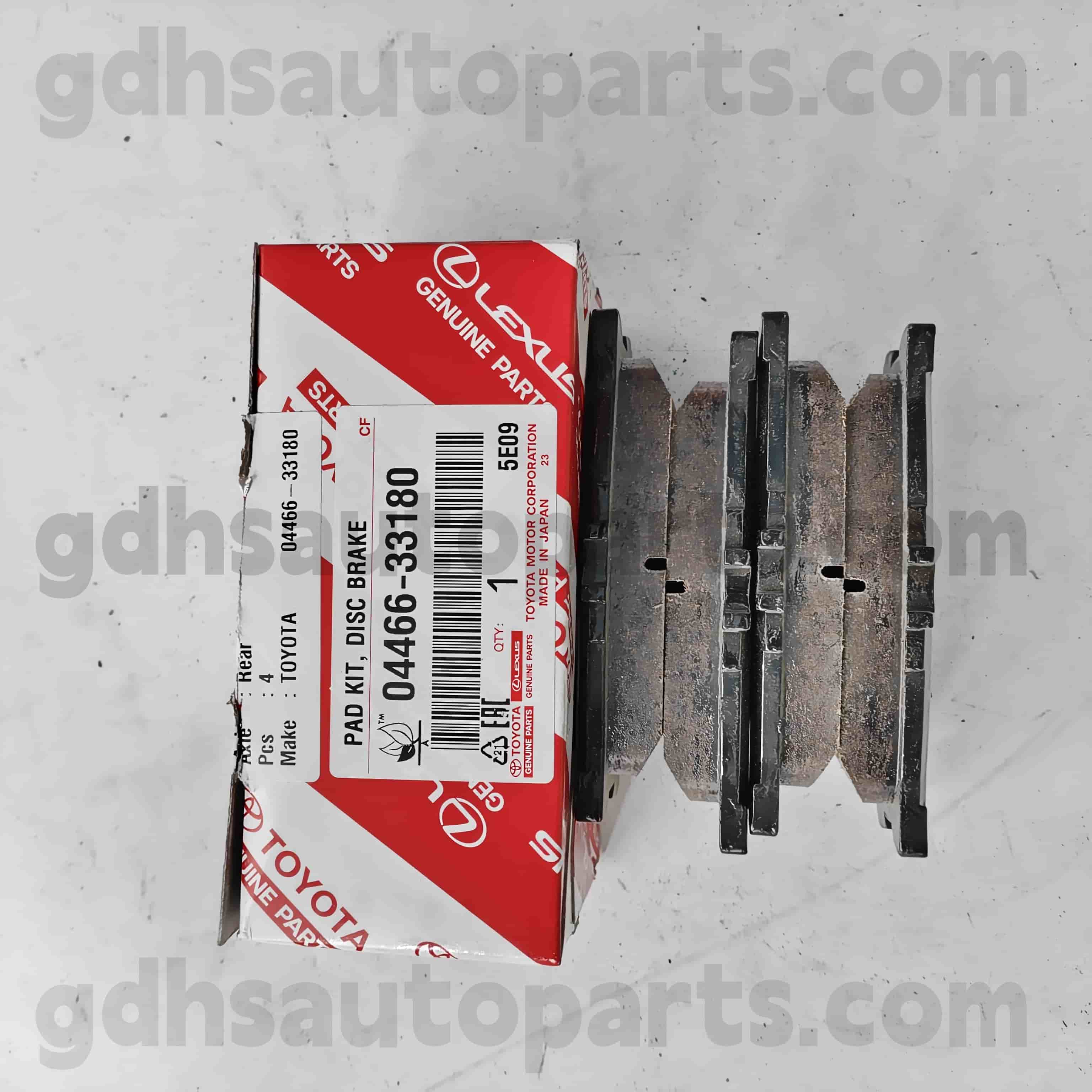 04466-33180 Toyota Подлинные детали задней тормозной прокладки для Camry 、 Lexus es240/350 шасси №. AHV40..JPP