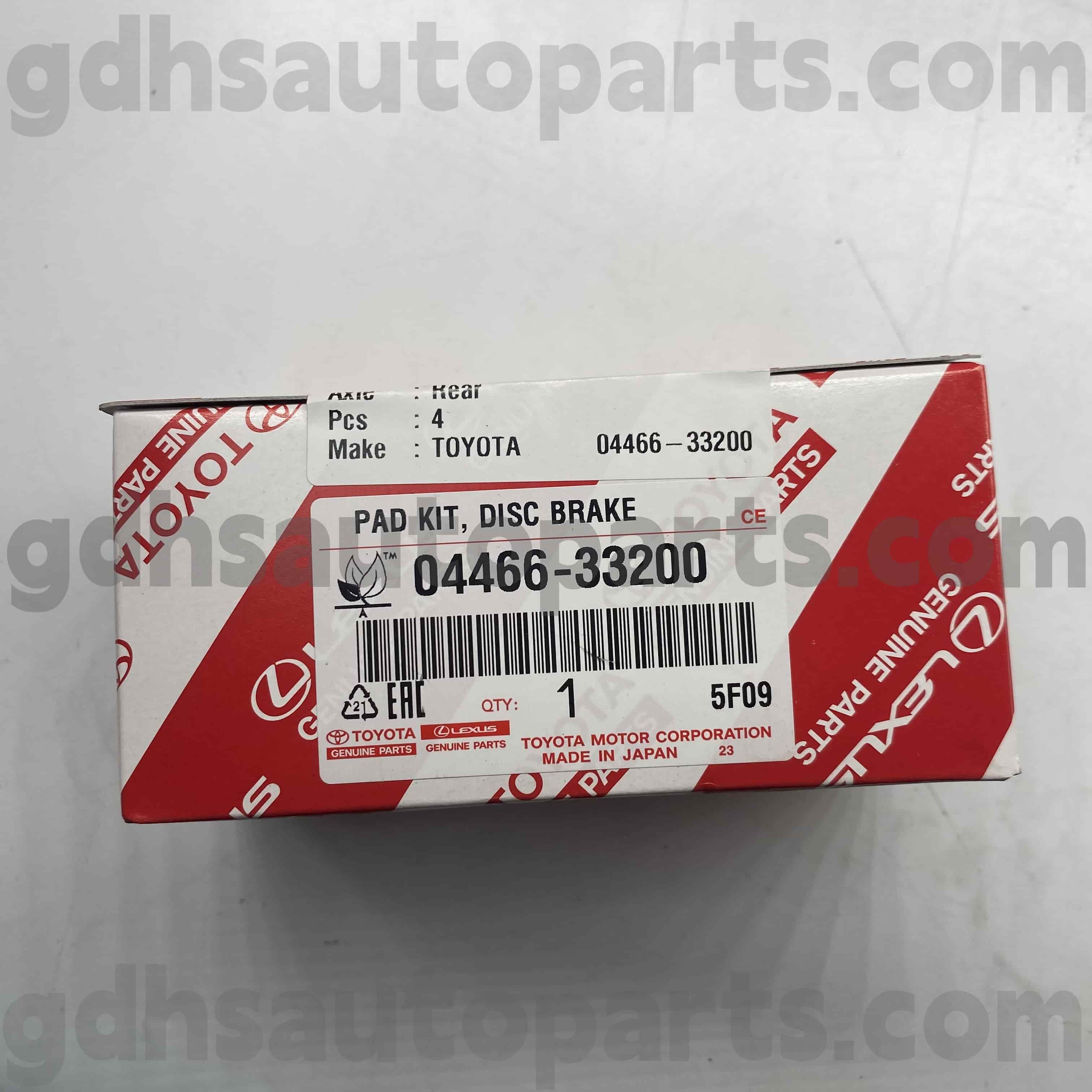 04466-33200 Toyota Подлинные детали задних тормозных колодок для Camry/Hybrid, Lexus es350 (NAP) №. ACV51 ASV50 AVV60 как